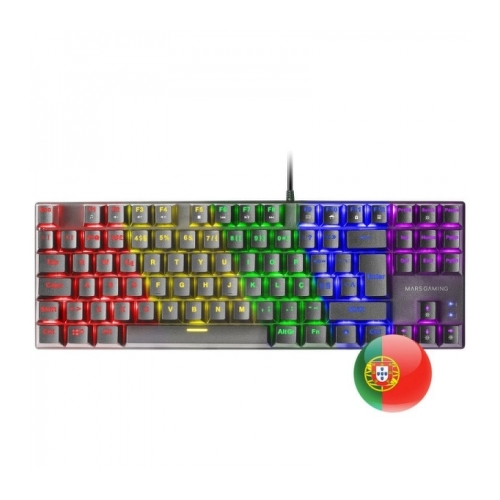 Teclado mecânico para jogos Mars Gaming MK80 - TKL Compact - Iluminação RGB - Teclado de injeção dupla - Comutadores à prova de pó - Multiplataforma - Anti-Ghosting avançado - Português - Mars Gaming 296097