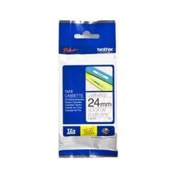 Fita laminada. Texto preto sobre fundo transparente. Largura: 24 mm. Comprimento: 8 m - Brother TZe151
