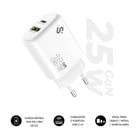 Carregador de parede Subblim GaN 25W - USB-C + USB-A - Carregamento rápido - Branco - Subblim SUBCHG-6G2510