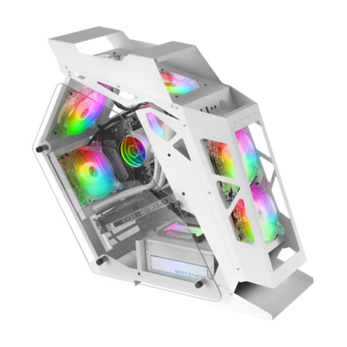 Mars Gaming Controller Chroma ARGB - Tamanho em mm: 540x234x500 - Iluminação RGB personalizável + 39 modos de luz - Painel duplo de vidro temperado - Micro-ATX com interior XL - Compatível com motherboards MicroATX/Mini-ITX - Cor branca - Mars Gaming 235512