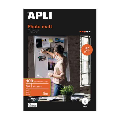 Apli Papel Fotografico Matt A4 120g 100 Hojas - APLI 12626