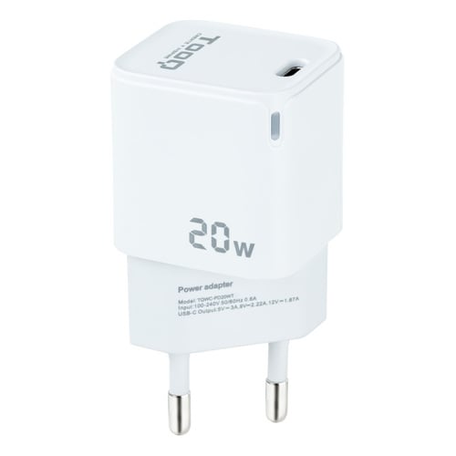 Carregador de parede Tooq USB-C/PD 20W - Branco - Tooq 198171