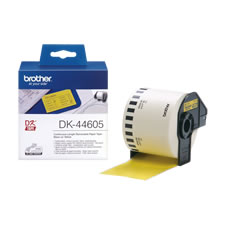 Fita contínua de Papel térmico removível (amarela). Largura: 62 mm. Comprimento: 30,48 m - Brother DK44605