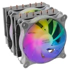 Cooler MARS GAMING MCPU-XT CPU COOLER, DUAL TOWER, 2X 12CM PWM ARGB FAN, 6X HEATPIPE, 300W, WHITE - Mars Gaming MCPUXTW