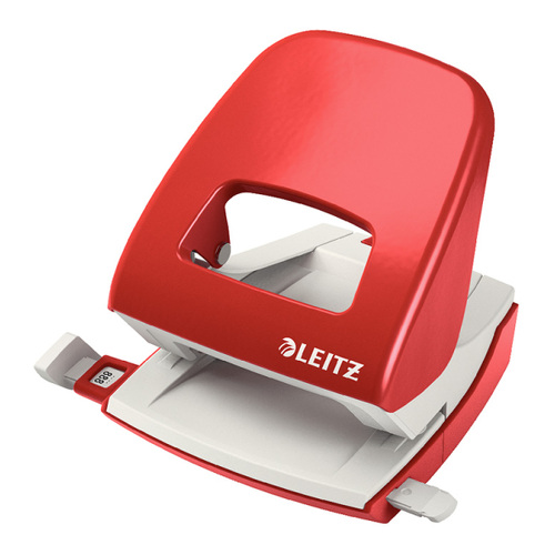 Furador 25 Folhas Leitz 5008 2.5mm c/Regua Vermelho - Leitz 5321550V