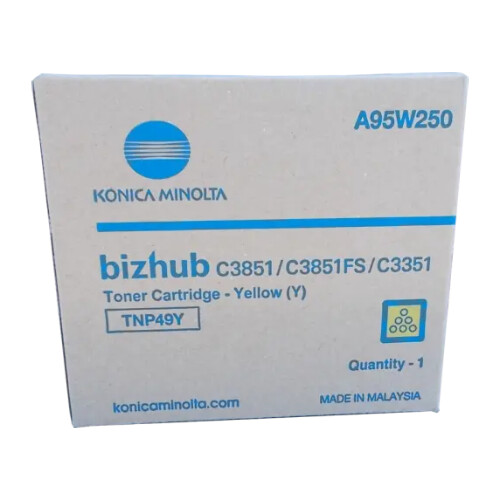 Cartucho de Toner Original Amarelo Konica Minolta TNP49 - TNP49Y/A95W250 - Konica Minolta A95W250