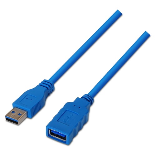 Cabo de Extensão USB 3.0 Aisens - Tipo A Macho para Fêmea - 1,0 m - Cor Azul - Aisens A105-0045