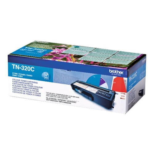 Toner Cião. Duração estimada: 1.500 Pág. segundo ISO/IEC19798 - Brother TN320C