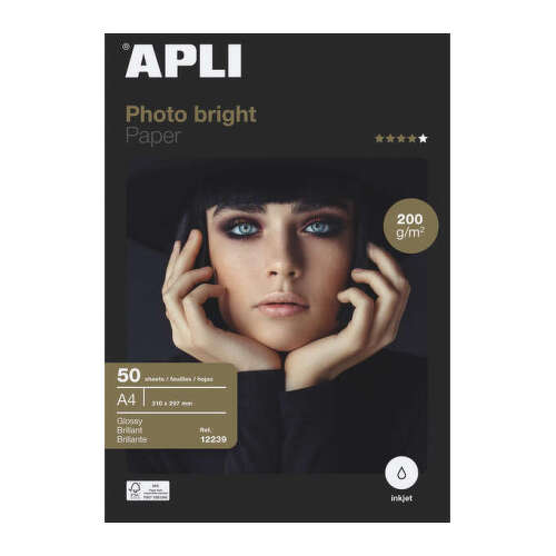 Apli Papel Fotografico Photobright A4 200g 50 Hojas - APLI 12239