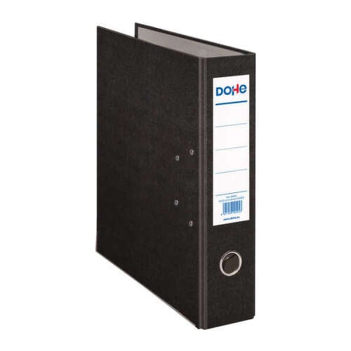 Dohe Lever Arch File Folio - Largura da lombada 70mm - Anel, Rado e porta-cartões na lombada - Cartão forrado a polipropileno - Protectores de canto em metal - Cor preta - Dohe 09405