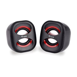 Equip Life Mini Colunas USB 2.0 6W - Conector Jack 3.5mm - Cabo de Controlo - Cor Preto/Vermelho - Equip 245331