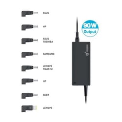 Carregador automático universal Cromad 90W - 8 pontas - Tensão 19-20V - Seletor automático de tensão - Proteção contra sobrecarga, curto-circuito e sobretensão - Cromad 167711