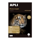 Apli Pack de 150 Hojas de Papel Fotografico Photobright 10x15cm 240g - Acabado Brillante - Apto para Uso en Impresoras Inkjet - APLI 11504