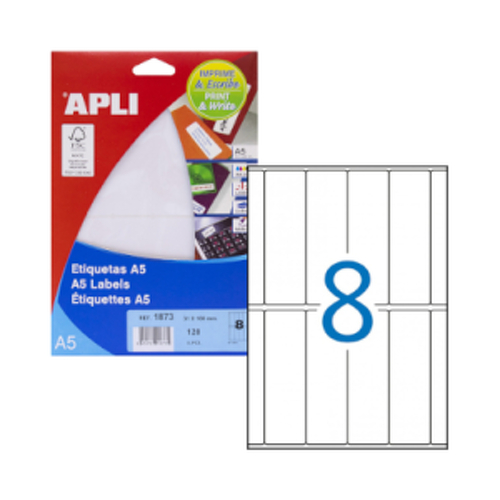 Etiquetas 031x100mm 15Fls A5 01873 Apli 120un - APLI APL01873
