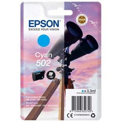 Epson 502 tinteiro 1 unidade(s) Original Rendimento padrão Ciano - Epson C13T02V24010