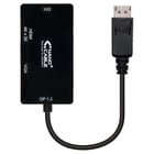 Nanocable Displayport para conversor VGA / DVI / HDMI - 3 em 1 - DP 1.2/M-VGA/H-DVI/H-HDMI/H 4K - 15 cm - Cor preta - Nanocable 10.16.3301-BK
