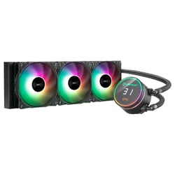 Unykach Aquastorm 360 Kit de Refrigeracion Liquida - 3 Ventiladores de 120mm - Iluminacion RGB - Visualizacion Temperatura CPU - Tubo de 38mm - Unykach UK353101
