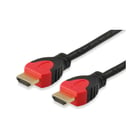 Equipar cabo HDMI 2.0 macho/macho - Comprimento 2 m. - Cor preta com detalhes em vermelho - Equip EQ119342