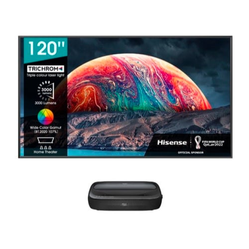 HISENSE LASER TV 120" 4K 2800 LUMENS HDR10+ SMART TV VIDAA U 5.0 120L9F - Hisense 120L9F
