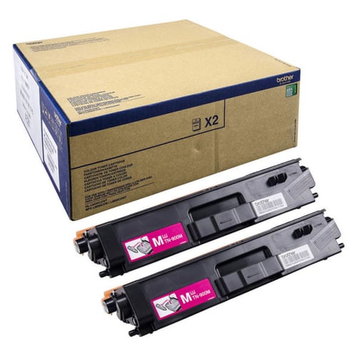 2 unidades de Toner Magenta. Duração estimada: 2 un. X 6.000 Pág. (total 12.000 Pág.) segundo ISO/IEC19798 - Brother TN900MTWIN