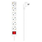 Aisens Multiple Power Strip 6 Outlets com Switch com Cabo 3×1,5mm2 - 1,4m - Cor Branca - Aisens A154-0535