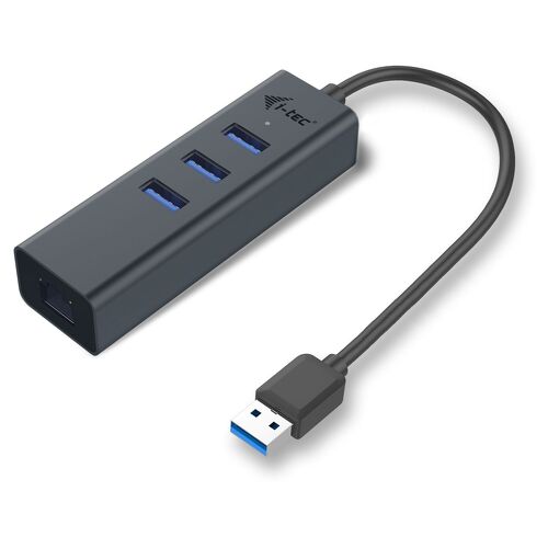 Hub i-tec USB 3.0 3 portas + Adaptador Gigabit Ethernet - Metal - i-tec U3METALG3HUB