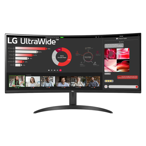 LG MONITOR VA 34" 21:9 CURVO QHD 100HZ 5MS HDMI DP 34WR50QK-B - LG 34WR50QK-B