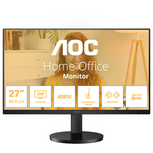 AOC MONITOR IPS 27" 16:9 4K UHD HDMI DP COLUNAS HAS U27B3AF - AOC U27B3AF
