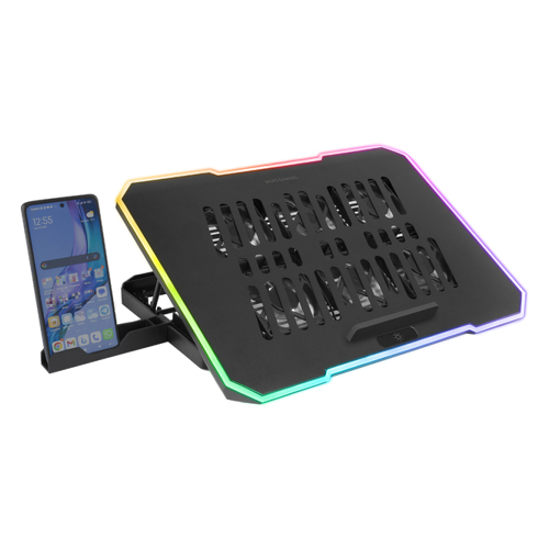 Cooler MARS GAMING MNBC7 RGB NOTEBOOK COOLER & STAND, 6X FANS, PHONE HOLDER, UP TO 16" - Mars Gaming MNBC7