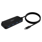 Concentrador USB 3.1 USB-C da Aisens - USB-C/M-4XT Tipo A/H - 60 cm - Preto - Aisens A109-0716
