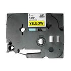 Fita de etiquetas laminadas genéricas Brother TZe611 - Texto preto sobre fundo amarelo - Largura 6 mm x 8 metros - BR-TZE611