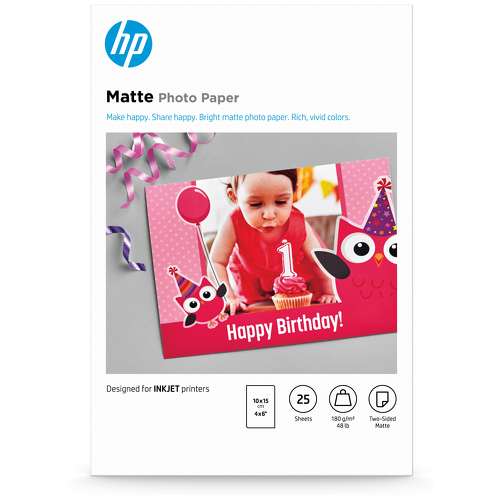 HP Matte FSC Photo Paper 4x6 25 sheets - HP 7HF70A