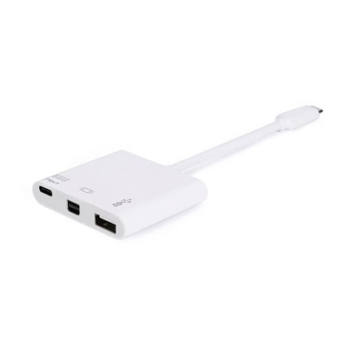 Equipar adaptador USB-C macho para Mini DisplayPort fêmea / USB-C fêmea / USB-A fêmea 3.0 - Equip EQ133463