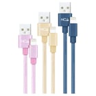 Nanocable Conjunto de 3 cabos com fios USB-A macho para Lightning macho - Comprimento 1m - Cores Rosa, Dourado e Azul - Nanocable 10.10.0401-CO2