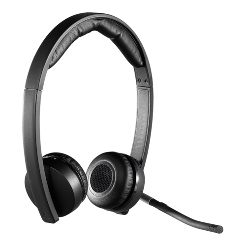 Logitech H820E Auscultadores sem fios com microfone - 10 horas de autonomia da bateria - Banda para a cabeça ajustável - Controlos para os ouvidos - Preto - Logitech 981-000517