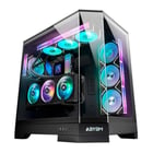Caixa Abysm Danube Sava H600 Black E-ATX, ATX, ITX, Micro ATX Tower - Vidro temperado lateral e frontal - 3,5" e 2,5" - USB-A, USB-C e áudio - 4 ventoinhas ARGB instaladas - Arrefecimento por líquido - Suporta arrefecimento por líquido - Abysm 287462