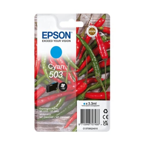 EPSON TINTEIRO AZUL 503 XP5200/05/WF2960/65 - Epson C13T09Q24020