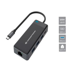 CONCEPTRONIC DOCK USB-C DUAL DISPLAY2xHDMI 3xUSB3.0 1xRJ45 1xUSB-C 1xCR PD100W - Conceptronic 110518107101
