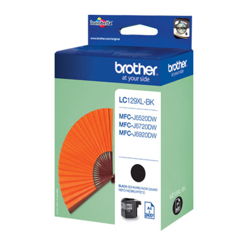 Tinteiro preto de alta capacidade. Duração estimada: até 2.400 páginas (segundo ISO/IE 24711) - Brother LC129XLBKBP