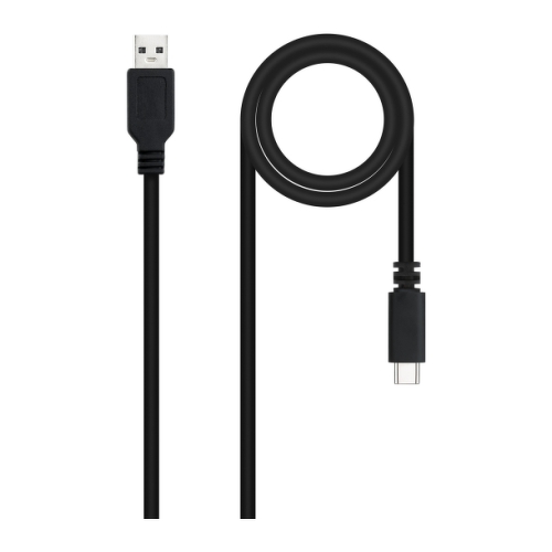 Cabo Nanocable 2.0 3A USB-C macho para USB-A macho - Comprimento 1,50 m - Cor preta - Nanocable 300067