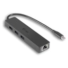 Adaptador i-tec USB 3.1 Type C SLIM Hub 3 portas com Gigabit Ethernet - i-tec C31GL3SLIM