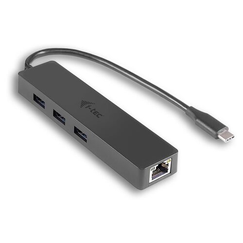 Adaptador i-tec USB 3.1 Type C SLIM Hub 3 portas com Gigabit Ethernet - i-tec C31GL3SLIM