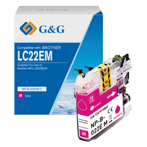 G&G Brother LC22E Magenta Cartucho de Tinta Compatível, - Tinteiro Compatível LC22EM