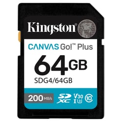 64GB SDXC Canvas Go Plus Gen4 200MB/s C10 UHS-I U3 V30 - Kingston SDG4/64GB