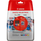 Canon CLI551 Pacote com 4 cartuchos de tinta originais - 50 folhas de papel fotográfico - 6508B005 - Canon 6508B005