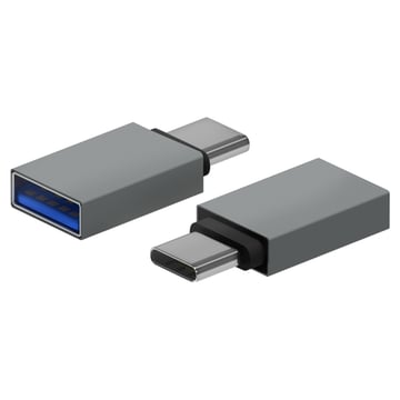 Adaptador de alumínio Aisens Mini USB 3.2 GEN1 3A - Tipo USB-C/M-A/H - Cinzento - Aisens A108-0718