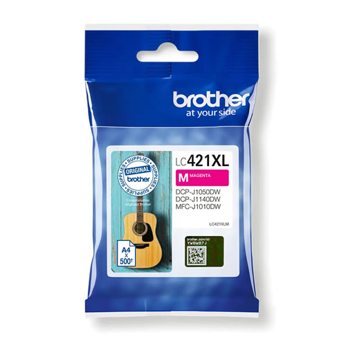 Tinteiro Magenta XL. Duração estimada: até 500 páginas (segundo ISO/IEC 24711) - Brother LC421XLM