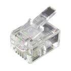 Equipar kit 100 conectores RJ11 4P4C - para cabo plano - conectores banhados a ouro para um sinal de alta qualidade - Equip EQ121111