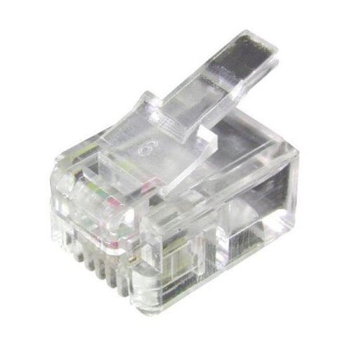 Equipar kit 100 conectores RJ11 4P4C - para cabo plano - conectores banhados a ouro para um sinal de alta qualidade - Equip EQ121111