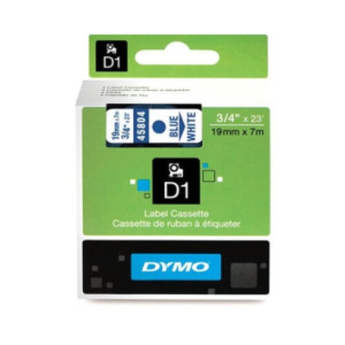 Fita Gravacao Dymo 19mmX7m Texto Azul / Fundo Branco (45804) - Dymo 12745804